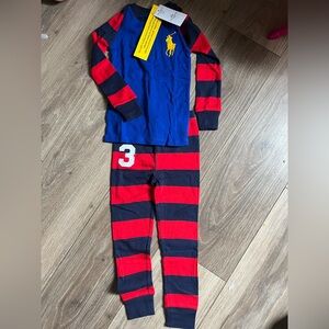 Polo Ralph Lauren Kids Pajama Set - Blue and Red Stripes